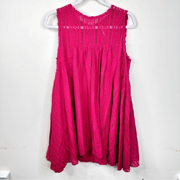 Free People Tu Es La Ruby Red Swing Mini Dress Medium - Picture 8 of 16